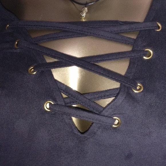 Black GUESS Dress long sleeve criss cross bosom - Picture 8 of 16